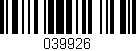 Código de barras (EAN, GTIN, SKU, ISBN): '039926'