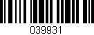 Código de barras (EAN, GTIN, SKU, ISBN): '039931'