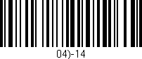 Código de barras (EAN, GTIN, SKU, ISBN): '04)-14'