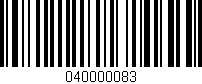 Código de barras (EAN, GTIN, SKU, ISBN): '040000083'