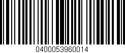 Código de barras (EAN, GTIN, SKU, ISBN): '0400053960014'