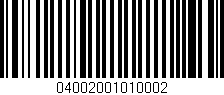 Código de barras (EAN, GTIN, SKU, ISBN): '04002001010002'
