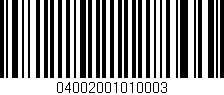 Código de barras (EAN, GTIN, SKU, ISBN): '04002001010003'