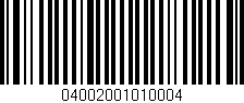 Código de barras (EAN, GTIN, SKU, ISBN): '04002001010004'