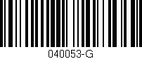 Código de barras (EAN, GTIN, SKU, ISBN): '040053-G'