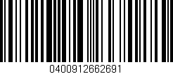 Código de barras (EAN, GTIN, SKU, ISBN): '0400912662691'