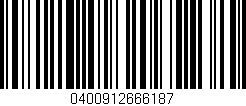 Código de barras (EAN, GTIN, SKU, ISBN): '0400912666187'