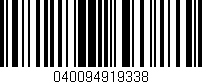 Código de barras (EAN, GTIN, SKU, ISBN): '040094919338'