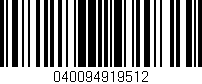 Código de barras (EAN, GTIN, SKU, ISBN): '040094919512'