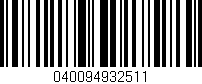 Código de barras (EAN, GTIN, SKU, ISBN): '040094932511'