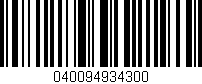 Código de barras (EAN, GTIN, SKU, ISBN): '040094934300'