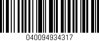 Código de barras (EAN, GTIN, SKU, ISBN): '040094934317'