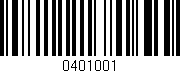 Código de barras (EAN, GTIN, SKU, ISBN): '0401001'