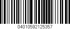 Código de barras (EAN, GTIN, SKU, ISBN): '04010592125357'