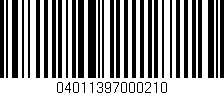 Código de barras (EAN, GTIN, SKU, ISBN): '04011397000210'