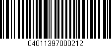 Código de barras (EAN, GTIN, SKU, ISBN): '04011397000212'