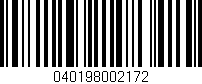 Código de barras (EAN, GTIN, SKU, ISBN): '040198002172'