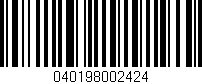 Código de barras (EAN, GTIN, SKU, ISBN): '040198002424'
