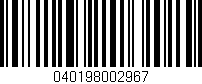 Código de barras (EAN, GTIN, SKU, ISBN): '040198002967'