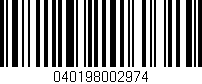 Código de barras (EAN, GTIN, SKU, ISBN): '040198002974'