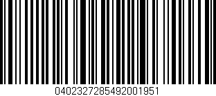 Código de barras (EAN, GTIN, SKU, ISBN): '0402327285492001951'