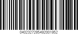 Código de barras (EAN, GTIN, SKU, ISBN): '0402327285492001952'