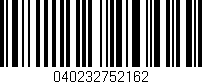 Código de barras (EAN, GTIN, SKU, ISBN): '040232752162'