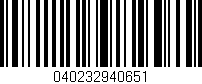 Código de barras (EAN, GTIN, SKU, ISBN): '040232940651'