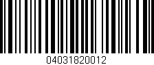 Código de barras (EAN, GTIN, SKU, ISBN): '04031820012'