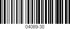 Código de barras (EAN, GTIN, SKU, ISBN): '04089-30'