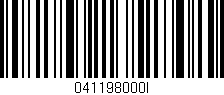 Código de barras (EAN, GTIN, SKU, ISBN): '041198000I'
