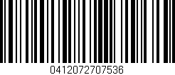 Código de barras (EAN, GTIN, SKU, ISBN): '0412072707536'