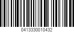 Código de barras (EAN, GTIN, SKU, ISBN): '0413330010432'