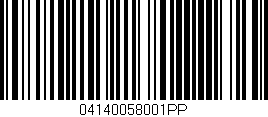 Código de barras (EAN, GTIN, SKU, ISBN): '04140058001PP'