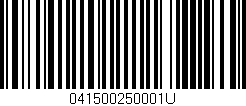 Código de barras (EAN, GTIN, SKU, ISBN): '041500250001U'