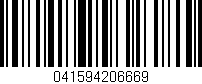 Código de barras (EAN, GTIN, SKU, ISBN): '041594206669'
