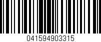 Código de barras (EAN, GTIN, SKU, ISBN): '041594903315'