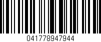 Código de barras (EAN, GTIN, SKU, ISBN): '041778947944'