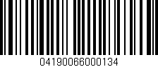 Código de barras (EAN, GTIN, SKU, ISBN): '04190066000134'