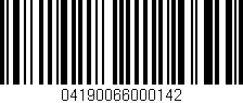 Código de barras (EAN, GTIN, SKU, ISBN): '04190066000142'