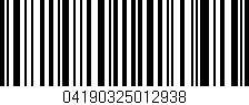 Código de barras (EAN, GTIN, SKU, ISBN): '04190325012938'