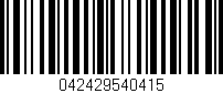 Código de barras (EAN, GTIN, SKU, ISBN): '042429540415'