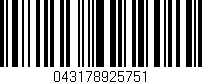 Código de barras (EAN, GTIN, SKU, ISBN): '043178925751'