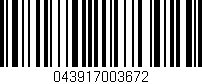 Código de barras (EAN, GTIN, SKU, ISBN): '043917003672'