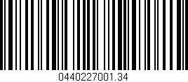 Código de barras (EAN, GTIN, SKU, ISBN): '0440227001.34'