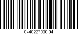 Código de barras (EAN, GTIN, SKU, ISBN): '0440227008.34'