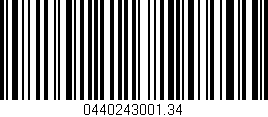 Código de barras (EAN, GTIN, SKU, ISBN): '0440243001.34'