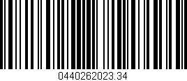 Código de barras (EAN, GTIN, SKU, ISBN): '0440262023.34'
