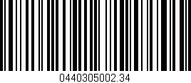 Código de barras (EAN, GTIN, SKU, ISBN): '0440305002.34'
