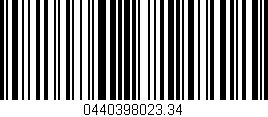 Código de barras (EAN, GTIN, SKU, ISBN): '0440398023.34'